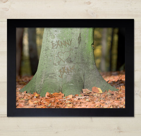 Carved Tree Heart - A4 Black Frame