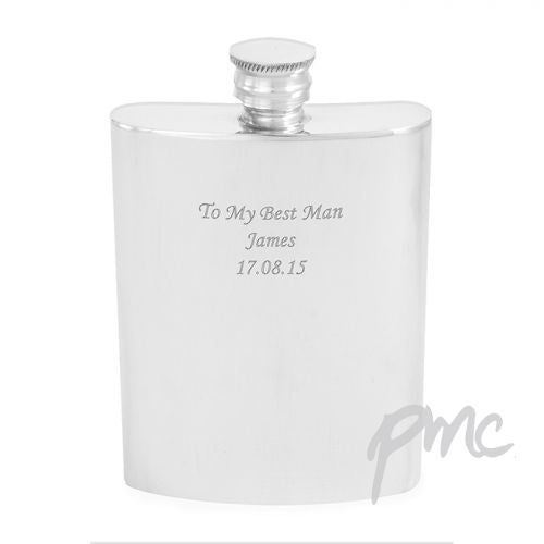 Personalised Pewter 4oz Hip Flask