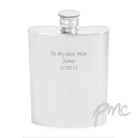 Personalised Pewter 4oz Hip Flask