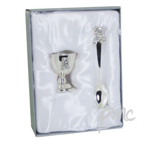 Personalised Silver Egg Cup & Spoon