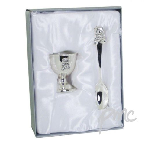 Personalised Silver Egg Cup & Spoon