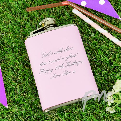 Personalised Pink Hip Flask