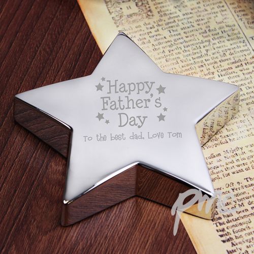 Personalised Happy Father's Day Stars Star Paperweight