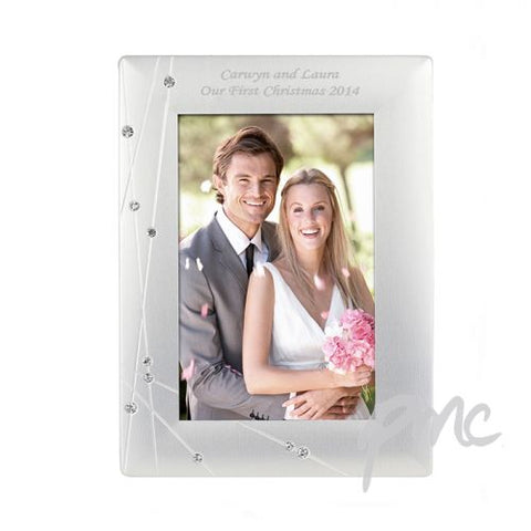 Personalised Diamante Swirl 4x6 Photo Frame