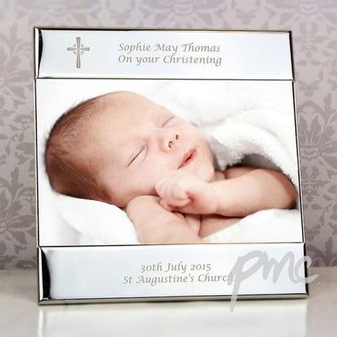Personalised Silver Cross Square 6x4 Photo Frame