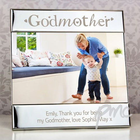 Personalised Silver Godmother Square 6x4 Photo Frame