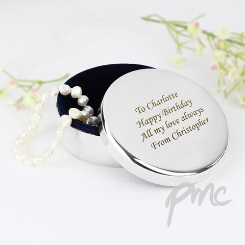 Personalised Round Trinket Box