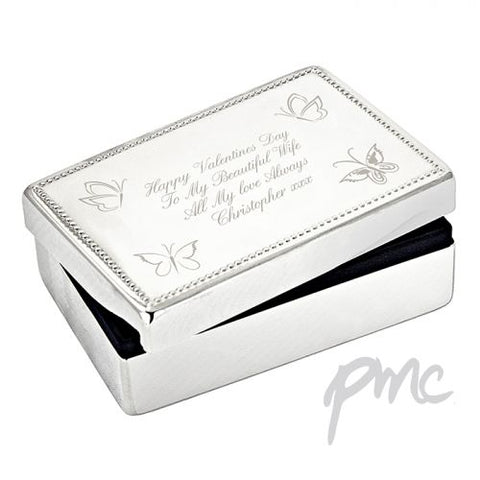 Personalised Butterfly Rectangular Jewellery Box