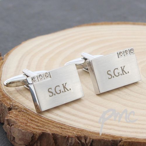 Personalised Diamante Cufflinks