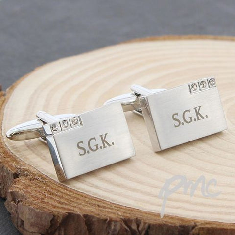 Personalised Diamante Cufflinks