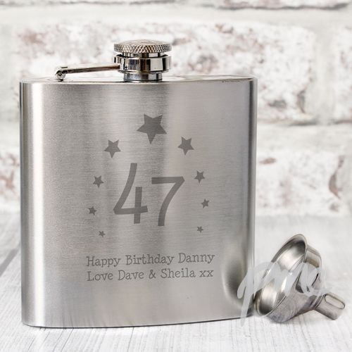 Personalised Stars Age Hip Flask
