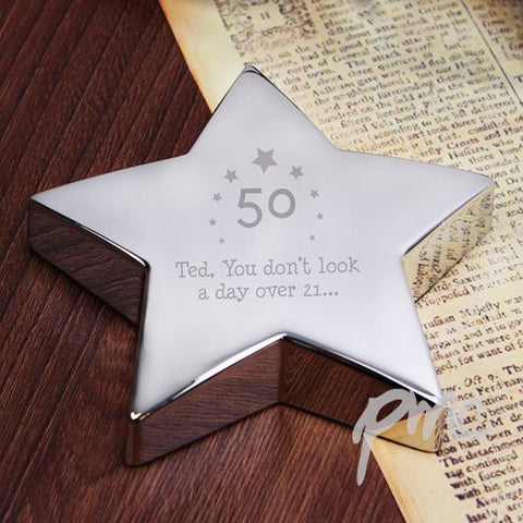 Personalised Stars Age Star Paperweight