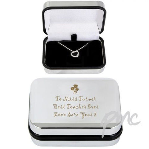 Personalised Heart Necklace and Box