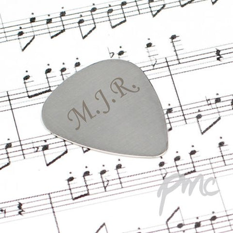 Personalised Initials Silver Plectrum