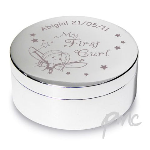 Personalised Fairy My First Curl Trinket Box