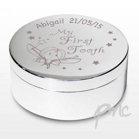 Personalised Fairy My First Tooth Trinket Box