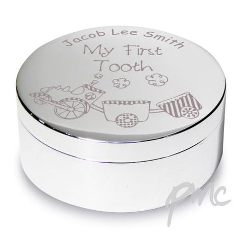 Personalised Train My First Tooth Trinket Box
