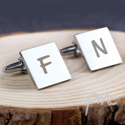 Personalised Square Cufflinks Initial