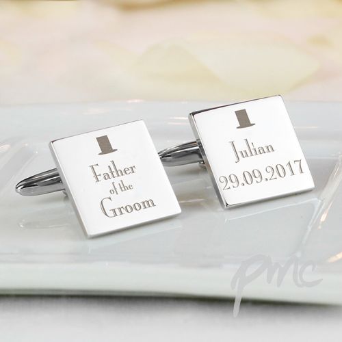 Personalised Decorative Wedding Father of the Groom Square Cufflinks