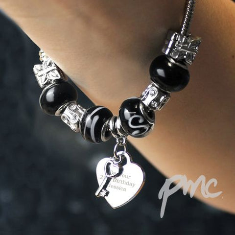 Personalised Key Charm Bracelet - Galaxy - 18cm