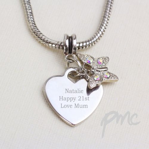 Personalised Butterfly Charm Necklace