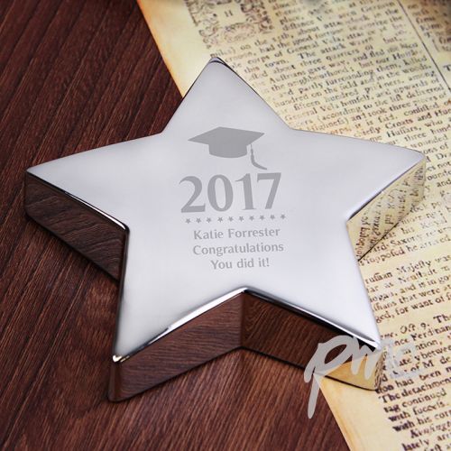 Personalised Mortar Board Star Paperweight