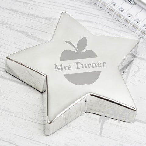 Personalised Apple Star Paperweight