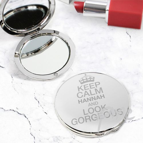 Personalised Keep Calm Compact Mirror