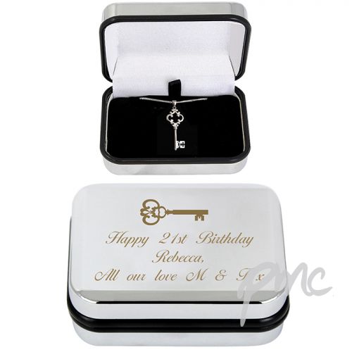 Personalised Ornate Key Necklace & Box