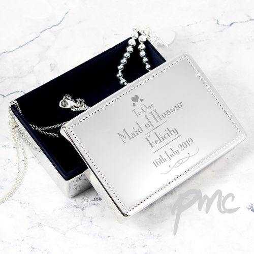 Personalised Decorative Wedding Maid of Honour Jewellery Box