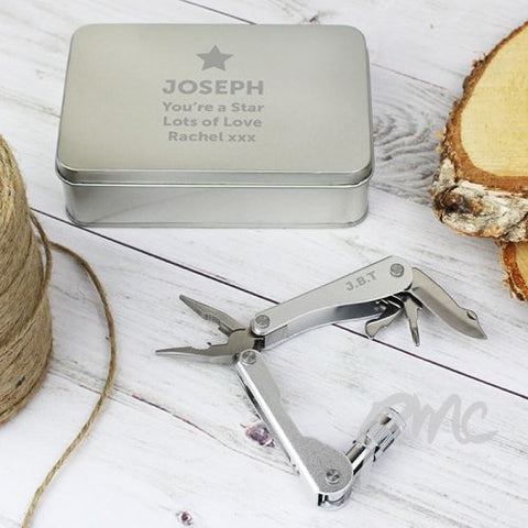 Personalised Star Motif Stainless Steel Multifunctional Pliers