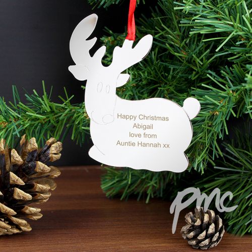 Personalised Reindeer Tree Decoration