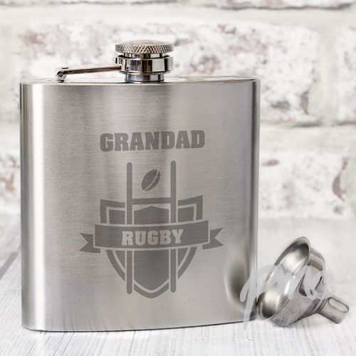 Personalised Rugby Hip Flask