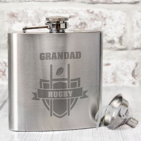 Personalised Rugby Hip Flask