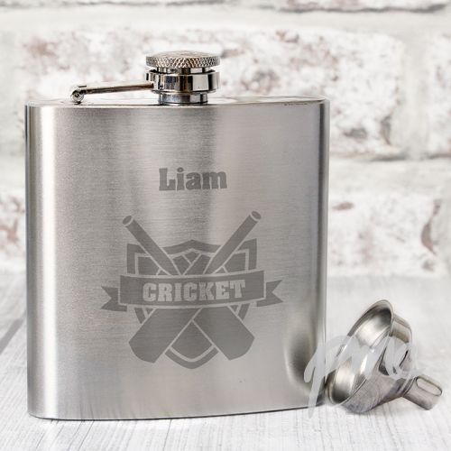 Personalised Cricket Hip Flask