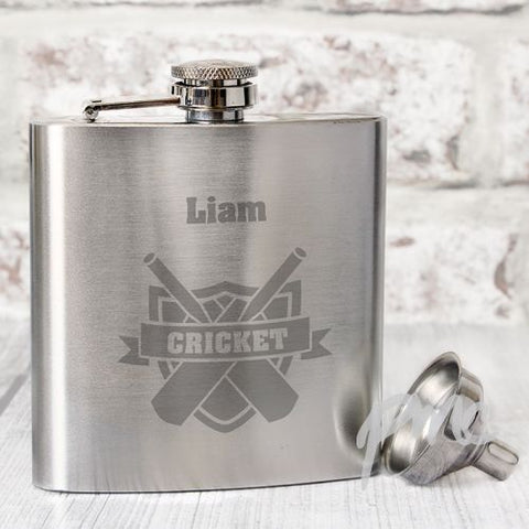Personalised Cricket Hip Flask