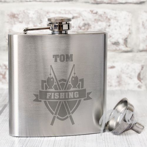 Personalised Fishing Hip Flask