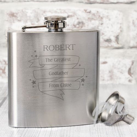 Personalised Shining Star Hip Flask