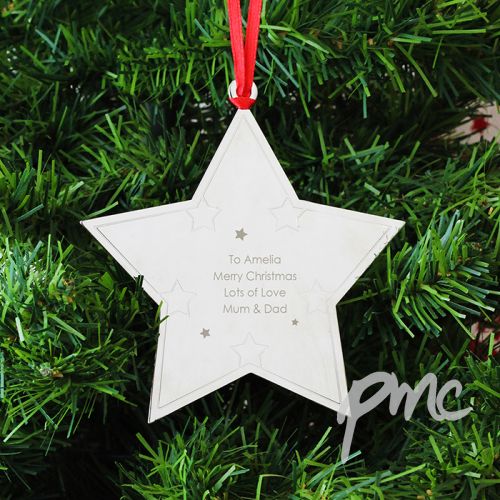 Personalised Any Message Star Tree Decoration