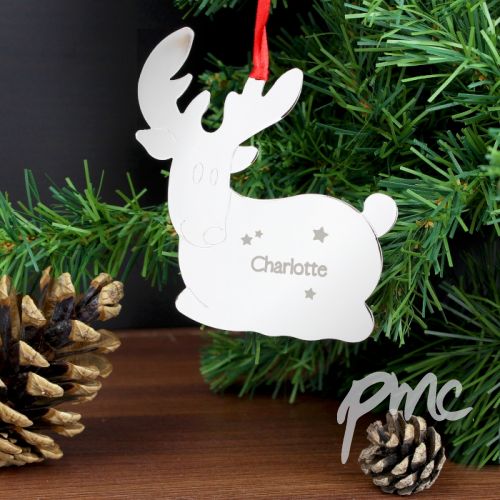 Personalised Reindeer Name Only Tree Decoration