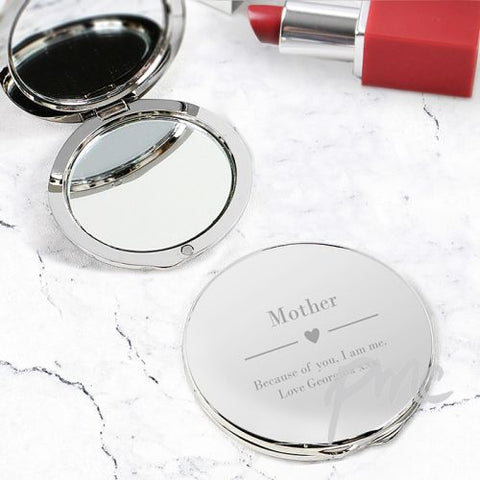 Personalised Decorative Heart Compact Mirror