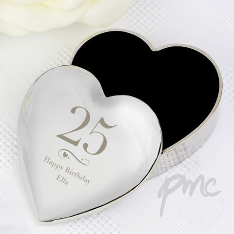 Personalised Big Age Heart Trinket Box