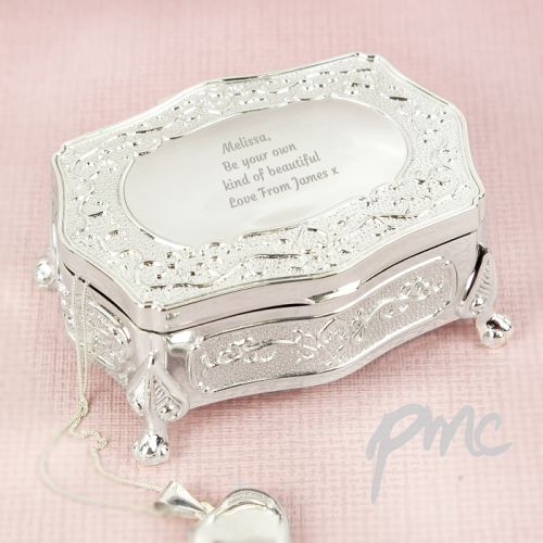 Personalised Any Message Small Antique Trinket Box