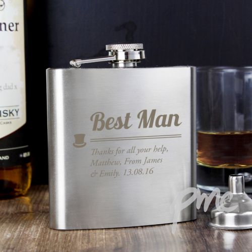 Personalised Best Man Hip Flask