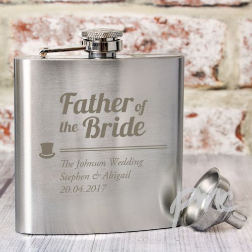 Personalised Father of the Bride Hip Flask