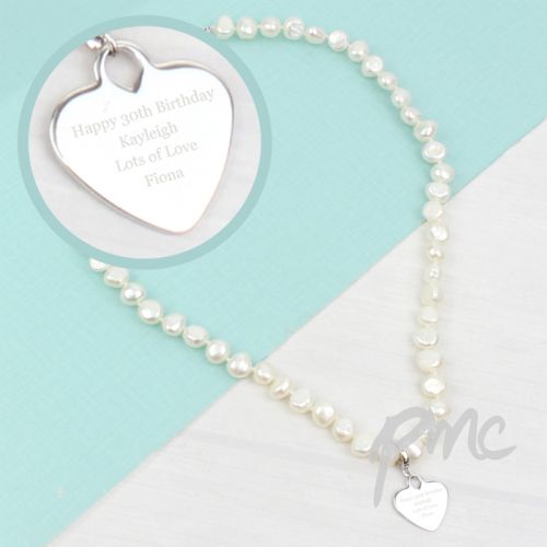 Personalised White Freshwater Pearl Message Necklace