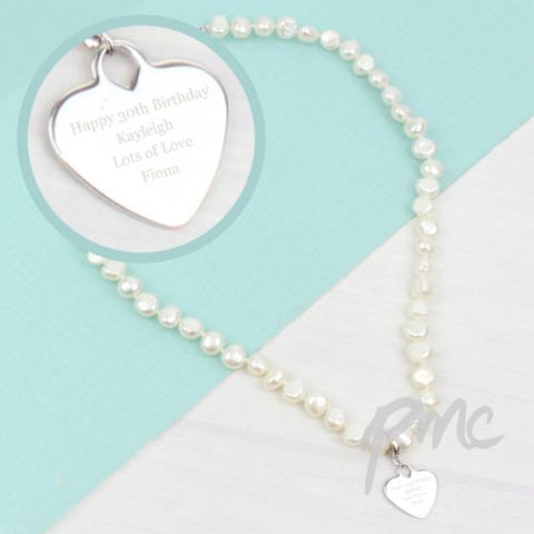 Personalised White Freshwater Pearl Message Necklace