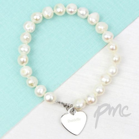 Personalised White Freshwater Pearl Name Bracelet