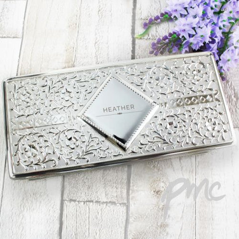 Personalised Classic Antique Silver Plated Jewellery Box
