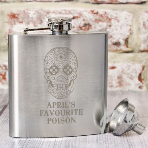 Personalised Sugar Skull Hip Flask